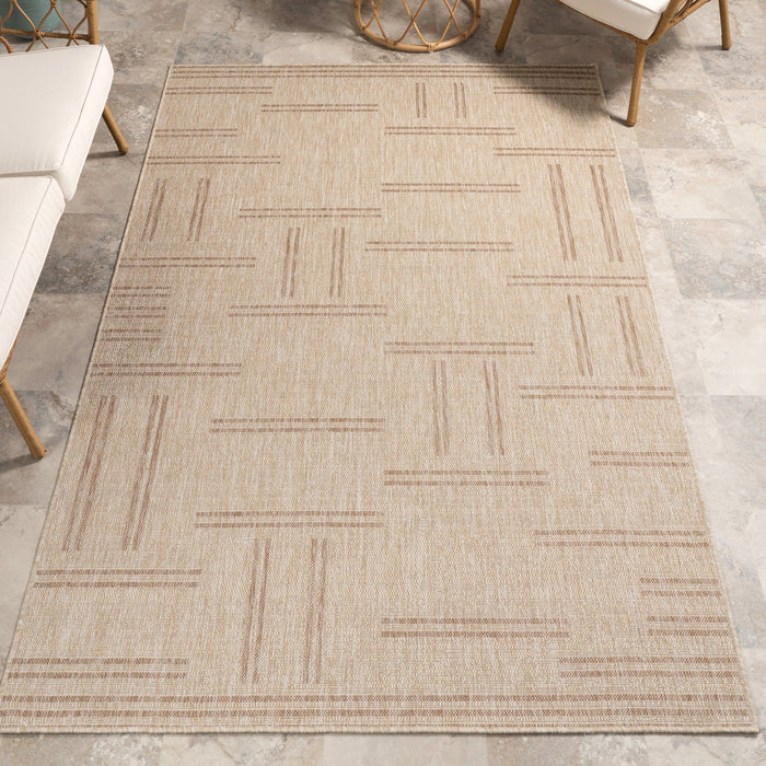 Tappeto per interni ed esterni dal design geometrico Beige chiaro 150x240 cm