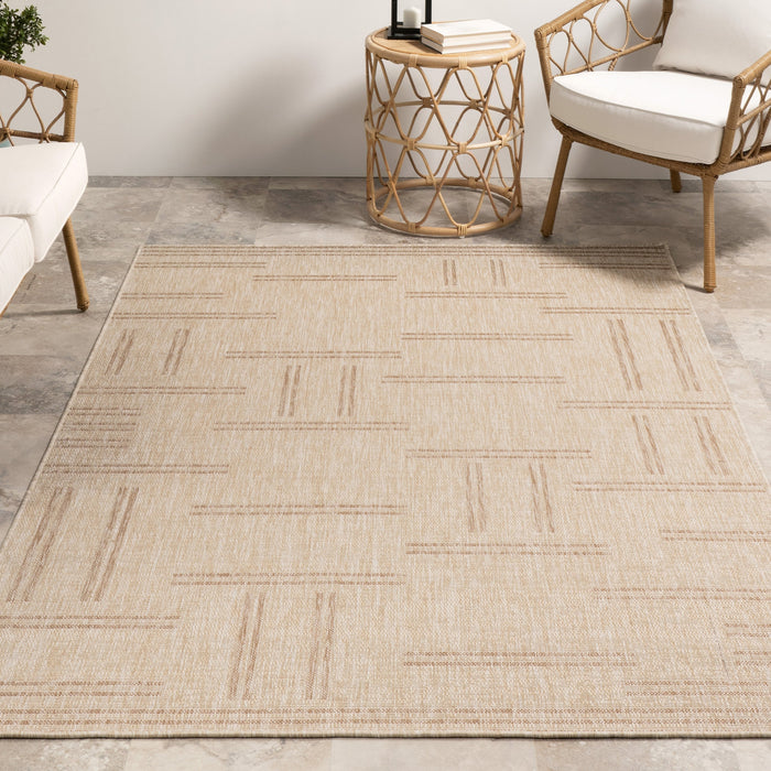 Tappeto per interni ed esterni dal design geometrico Beige chiaro 150x240 cm