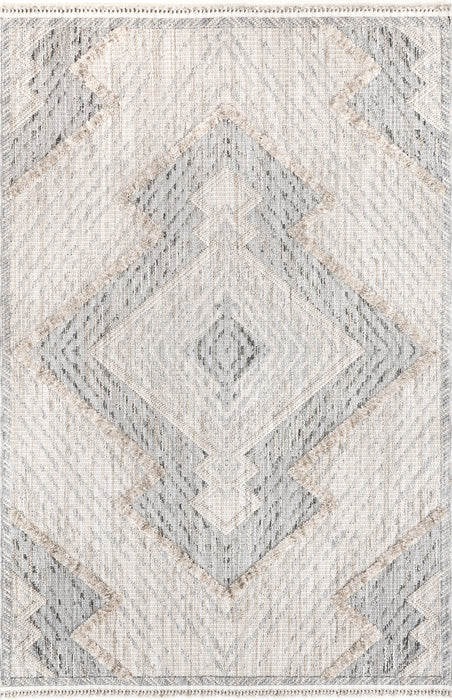 Tappeto a pelo lungo geometrico Diamond 160x230 cm Grigio