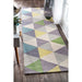 Geometric Green Area Rug for Modern Homes