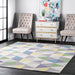 Geometric Green Area Rug for Modern Living Spaces