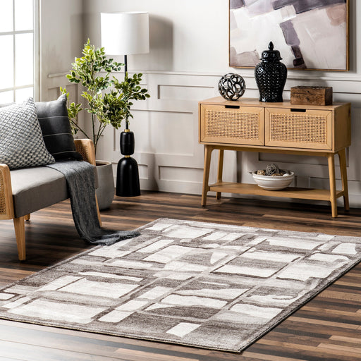 Geometric Grey Area Rug 120x180 cm