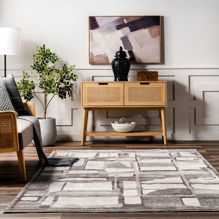 Geometric Grey Area Rug 160x230 cm