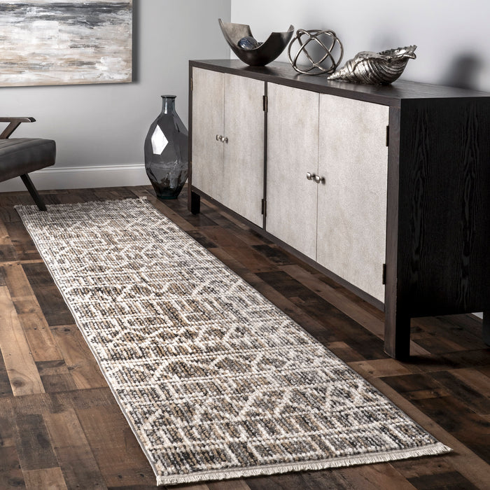 Geometric Grey Area Rug 90x150 cm