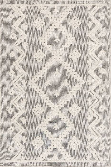 Geometric Grey Area Rug for Modern Home Decor