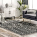 Geometric Grey Area Rug with Tasseled Design