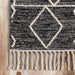 Geometric Grey Area Rug with Tasseled Design