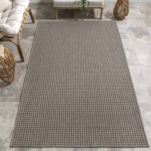 Tappeto geometrico per interni ed esterni 152 x 244 cm Grigio chiaro