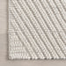 Geometric Ivory Wool Area Rug for Living Room or Bedroom