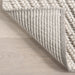 Geometric Ivory Wool Area Rug for Living Room or Bedroom