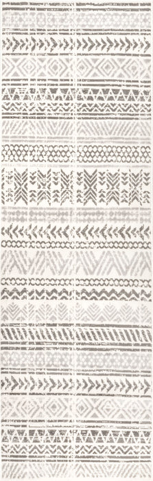 Geometric Light Grey Area Rug In Various Sizes