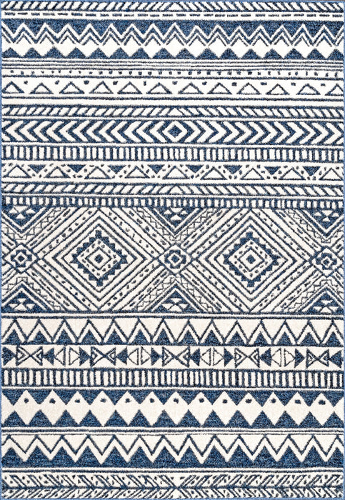 Geometric Pattern Area Rug in Navy 160 x 230 cm