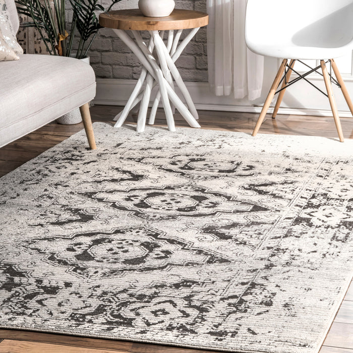 Geometric Pattern Beige Area Rug for Living Room