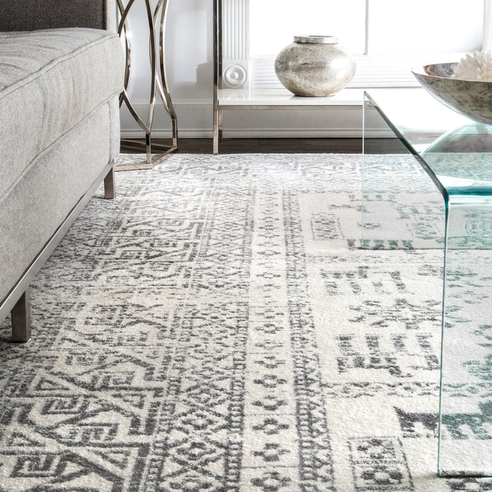 Geometric Pattern Grey Area Rug 160 cm x 230 cm