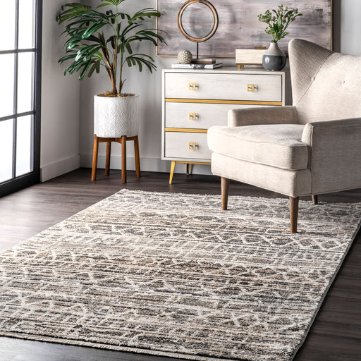 Geometric Pattern Grey Area Rug for Home Decor