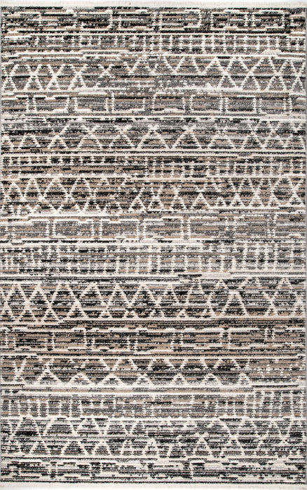 Geometric Pattern Grey Area Rug for Home Decor