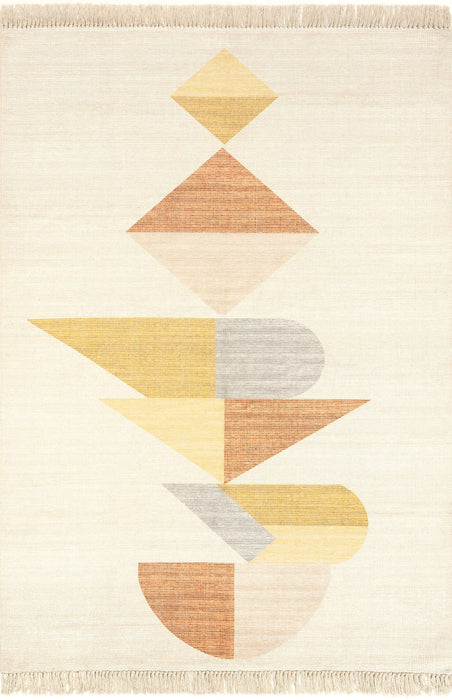 Geometric Pattern Rug in Ivory for Modern Decor