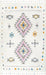 Geometric Patterned Off White Shag Area Rug 150x200 cm