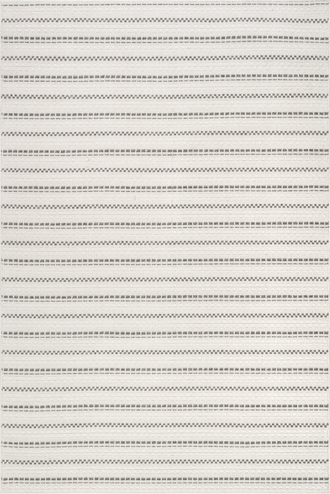 Geometric Stripes Indoor Outdoor Area -matto 152cm Cream