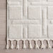 Geometric Tasseled Area Rug 160x230 cm Off White