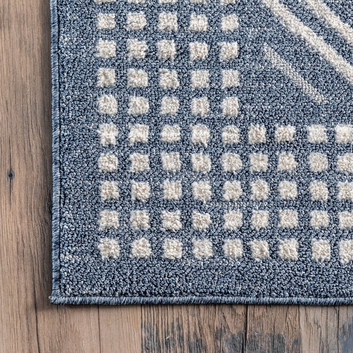 Geometric Trellis Area Rug in Blue Color 160x230 cm