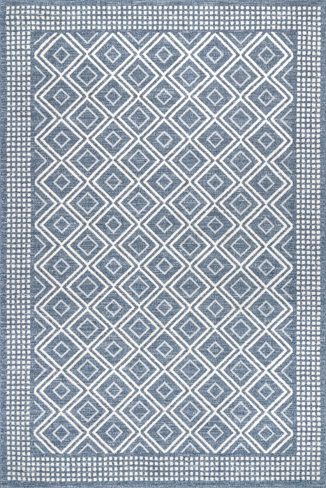 Geometric Trellis Area Rug in Blue Color 160x230 cm