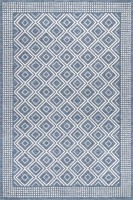 Geometric Trellis Area Rug in Blue Color 160x230 cm