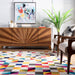 Geometric Triangle Area Rug In Multicolor For Home Use