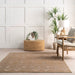 Geometric Washable Area Rug in Sand Color
