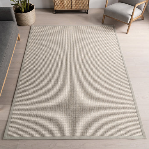 Geometric Wool And Sisal Rug In Grey 120x180 cm