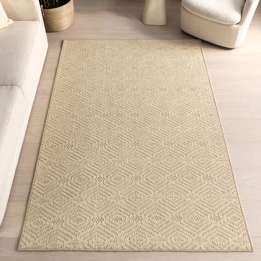 Geometric Wool-Blend Area Rug 160x230 cm Natural