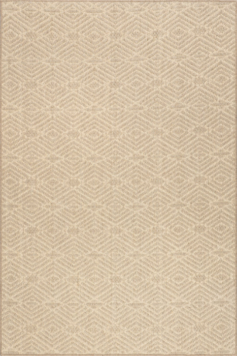 Tappeto geometrico in misto lana 160x230 cm Naturale