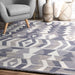 Geometric Wool Rug 140cm Grey