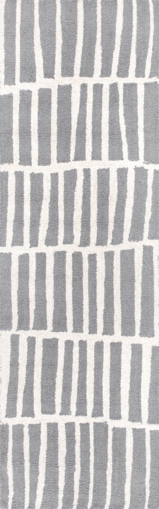 Geometric Wool Rug 140x200 cm in Grey