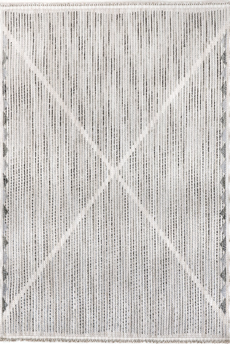 Georgina Triangle Tasseled Area Rug Light Grey 120x180 cm