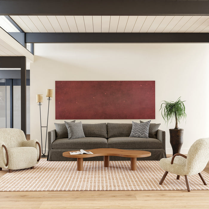 Gio Beige Wool Area Rug with Simple Crosshatch Design