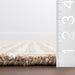 Gio Beige Wool Area Rug with Simple Crosshatch Design