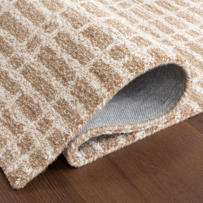 Tappeto Gio Crosshatch in lana beige 120x180 cm