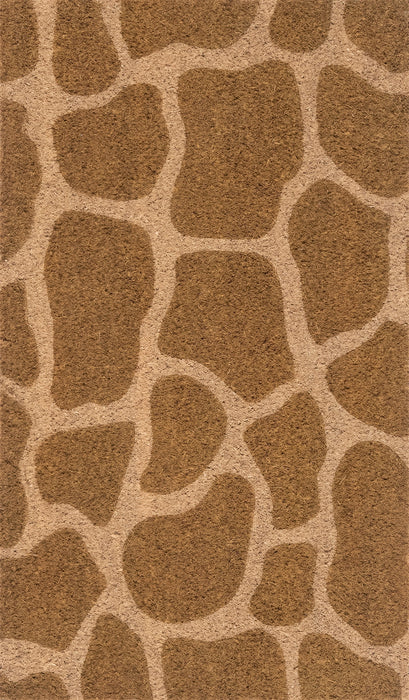 Giraffe Print Coir Doormat Natural Fiber 40x60 cm