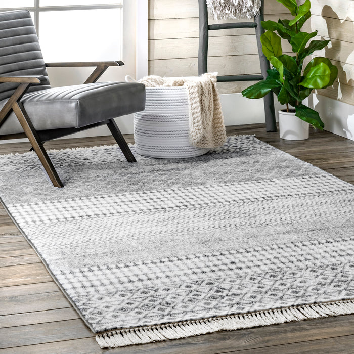 Glen Grey Striped Non-Slip Area Rug 140x200 cm