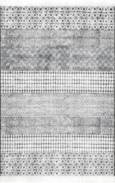 Glen Grey Striped Non-Slip Area Rug 140x200 cm