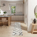 Glitz GLZ02 Modern Geometric Marble Distressed Metallic Shimmer Hi-Low Textured Soft-Touch Polyester Ivory/Grey/Taupe Runner
