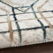 Glitz GLZ03 Modern Abstract Border Marble Distressed Metallic Shimmer Hi-Low Textured Soft-Touch Polyester Ivory/Taupe/Beige/Blue/Grey Rug