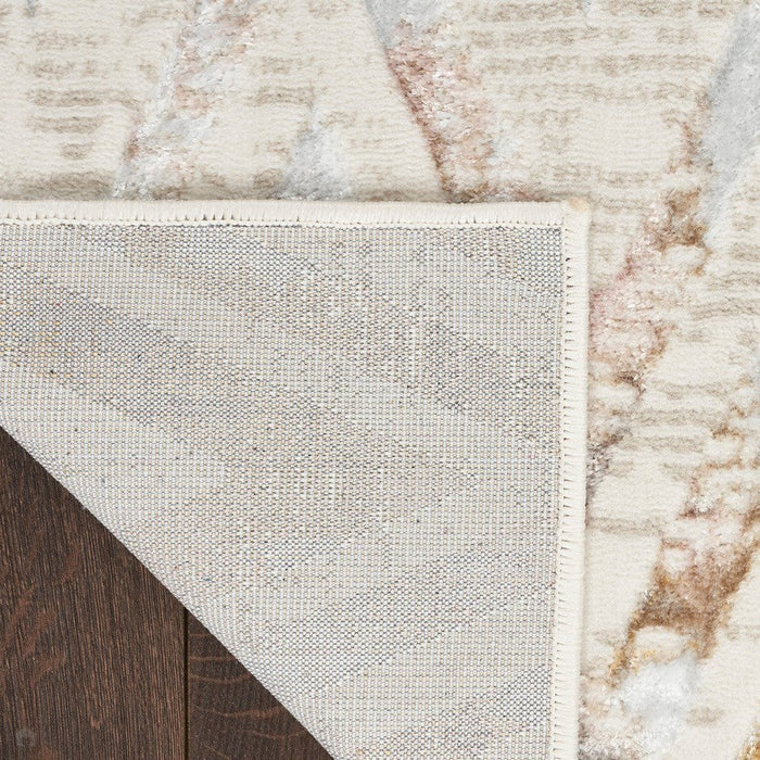 Glitz GLZ05 Moderni Geometrinen Chevron Distressed Metallic Shimmer Hi-Low Textured Pehmeä-Touch Polyesteri Beige/Norsunluu/Harmaa/Monivärinen Runner