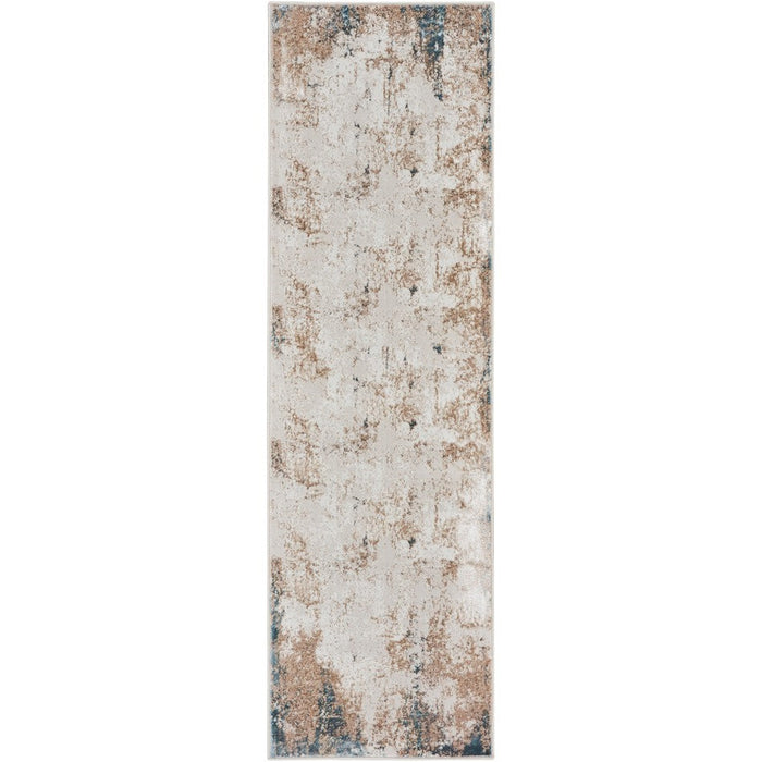 Glitz GLZ06 Modern Abstract Distressed Metallic Shimmer Hi-Low Textured Soft-Touch Polyester Taupe/Blue/Grey/Cream/Multicolour Rug