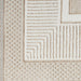 Glitz GLZ07 Modern Abstract Geometric Border Distressed Metallic Shimmer Hi-Low Textured Soft-Touch Polyester Ivory Runner