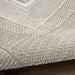 Glitz GLZ07 Modern Abstract Geometric Border Distressed Metallic Shimmer Hi-Low Textured Soft-Touch Polyester Ivory Runner