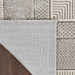 Glitz GLZ07 Modern Abstract Geometric Border Distressed Metallic Shimmer Hi-Low Textured Soft-Touch Polyester Silver Runner