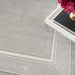 Glitz GLZ07 Modern Abstract Geometric Border Distressed Metallic Shimmer Hi-Low Textured Soft-Touch Polyester Silver Runner