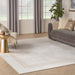 Glitz GLZ08 Modern Plain Ribbed Border Distressed Metallic Shimmer Hi-Low Textured Soft-Touch Polyester Ivory/Cream Rug